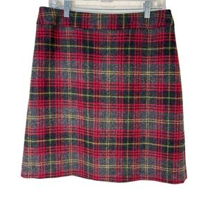 Boden Red and Green Plaid Mini Skirt